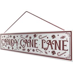 Candy Cane Lane Plaque - Red - Wilko - thumbnail 3