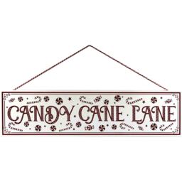 Candy Cane Lane Plaque - Red - Wilko - thumbnail 1