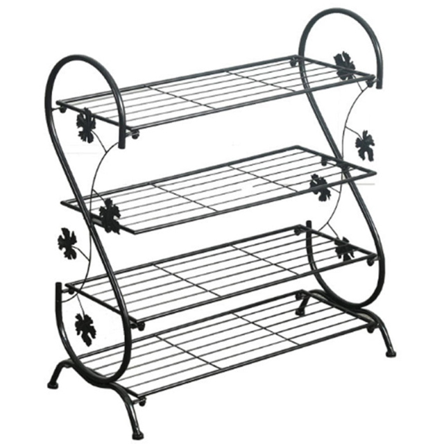 Living and Home 4 Tier Vintage Black Shoe Rack - Size: 30 x 60 x 70cm - Wilko - image 1