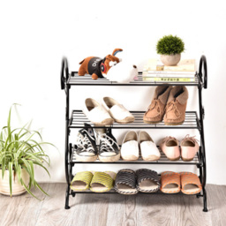 Living and Home 4 Tier Vintage Black Shoe Rack - Size: 30 x 60 x 70cm - Wilko - thumbnail 7