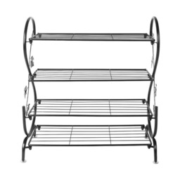 Living and Home 4 Tier Vintage Black Shoe Rack - Size: 30 x 60 x 70cm - Wilko - thumbnail 4