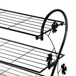 Living and Home 4 Tier Vintage Black Shoe Rack - Size: 30 x 60 x 70cm - Wilko - thumbnail 5