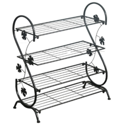 Living and Home 4 Tier Vintage Black Shoe Rack - Size: 30 x 60 x 70cm - Wilko - thumbnail 1
