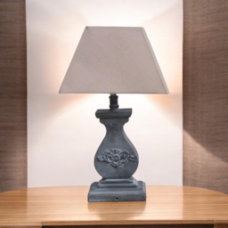 Acacia Home Cream Linen Shade Grey Table Lamp - Size: 43 x 25 x 15cm - Wilko - thumbnail 3