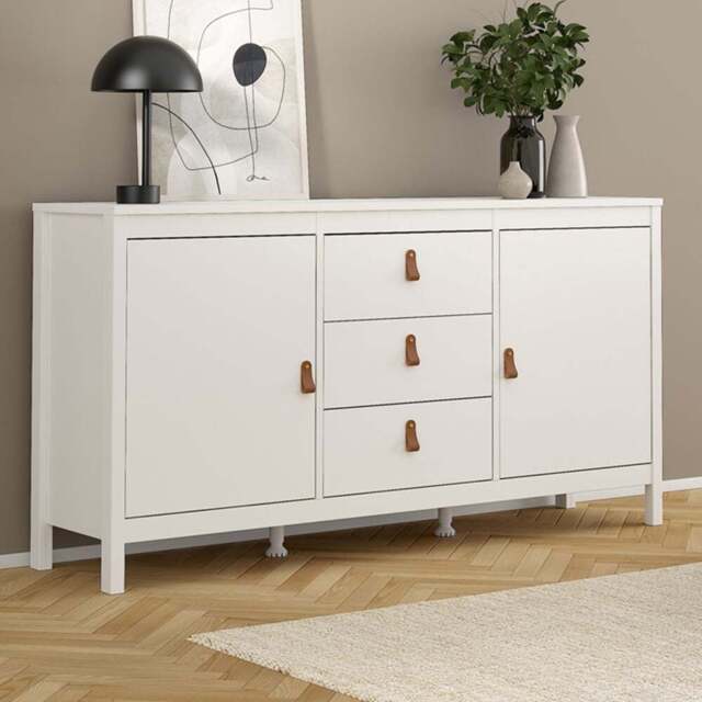 Florence Barcelona 2 Door 3 Drawer White Sideboard - Size: 38 x 151 x 79cm - Wilko - image 1