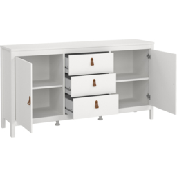 Florence Barcelona 2 Door 3 Drawer White Sideboard - Size: 38 x 151 x 79cm - Wilko - thumbnail 5