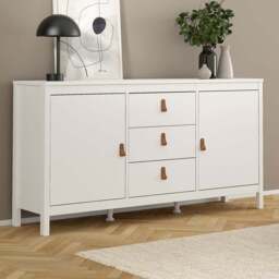 Florence Barcelona 2 Door 3 Drawer White Sideboard - Size: 38 x 151 x 79cm - Wilko - thumbnail 1