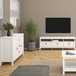 Florence Barcelona 2 Door 3 Drawer White Sideboard - Size: 38 x 151 x 79cm - Wilko - thumbnail 7