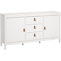 Florence Barcelona 2 Door 3 Drawer White Sideboard - Size: 38 x 151 x 79cm - Wilko - thumbnail 3