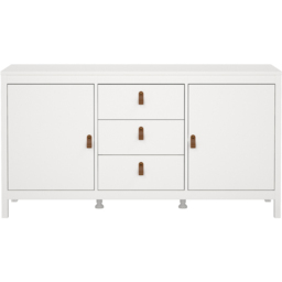 Florence Barcelona 2 Door 3 Drawer White Sideboard - Size: 38 x 151 x 79cm - Wilko - thumbnail 4