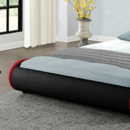 Home Detail Galactic King Size Black and Red Faux Leather Bed Frame - Wilko - thumbnail 5