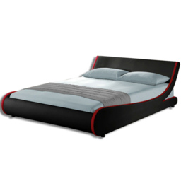 Home Detail Galactic King Size Black and Red Faux Leather Bed Frame - Wilko - thumbnail 3