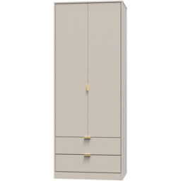 Crowndale Linear 2 Door 2 Drawer Kashmir Matt Wardrobe - Size: 2 Door, 2 Drawer - Cream - Wilko - thumbnail 3
