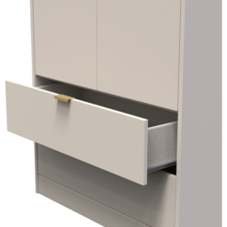 Crowndale Linear 2 Door 2 Drawer Kashmir Matt Wardrobe - Size: 2 Door, 2 Drawer - Cream - Wilko - thumbnail 7