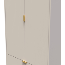 Crowndale Linear 2 Door 2 Drawer Kashmir Matt Wardrobe - Size: 2 Door, 2 Drawer - Cream - Wilko - thumbnail 6