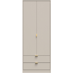 Crowndale Linear 2 Door 2 Drawer Kashmir Matt Wardrobe - Size: 2 Door, 2 Drawer - Cream - Wilko - thumbnail 4