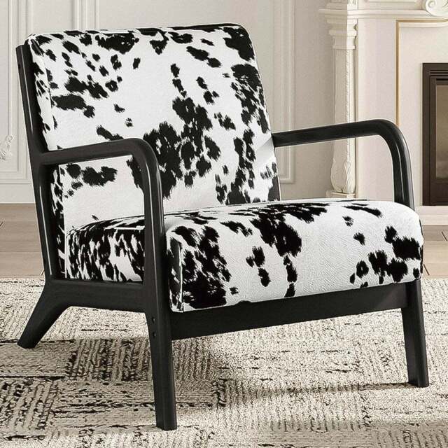 Living and Home Black and White Modern Upholstered Swivel Armchair - Size: Single - Wilko - image 1