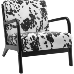 Living and Home Black and White Modern Upholstered Swivel Armchair - Size: Single - Wilko - thumbnail 3