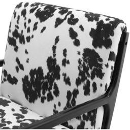 Living and Home Black and White Modern Upholstered Swivel Armchair - Size: Single - Wilko - thumbnail 7