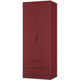 Crowndale Hong Kong 2 Door 2 Drawer Red Matt Tall Wardrobe Ready Assembled - Wilko - thumbnail 5