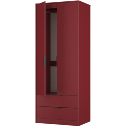 Crowndale Hong Kong 2 Door 2 Drawer Red Matt Tall Wardrobe Ready Assembled - Wilko - thumbnail 7