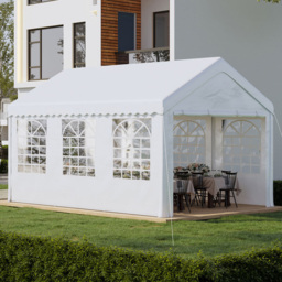 Outsunny 4 x 6m Marquee Carport Shelter Gazebo Tent - White - Wilko
