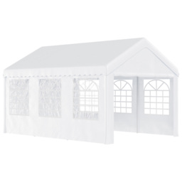 Outsunny 4 x 6m Marquee Carport Shelter Gazebo Tent - White - Wilko - thumbnail 3