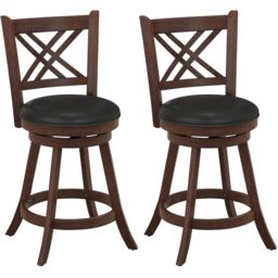 Costway Swivel Upholstered Counter Height Bar Stool Set of 2 - Size: 91 x 51 x 27cm - Multi - Wilko - thumbnail 3