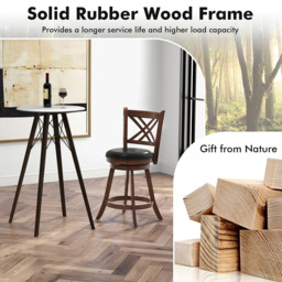 Costway Swivel Upholstered Counter Height Bar Stool Set of 2 - Size: 91 x 51 x 27cm - Multi - Wilko - thumbnail 7