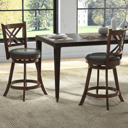 Costway Swivel Upholstered Counter Height Bar Stool Set of 2 - Size: 91 x 51 x 27cm - Multi - Wilko - thumbnail 1
