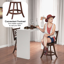 Costway Swivel Upholstered Counter Height Bar Stool Set of 2 - Size: 91 x 51 x 27cm - Multi - Wilko - thumbnail 5