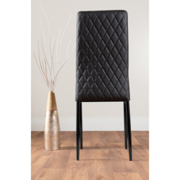 Furniturebox Valera Set of 6 Black Faux Leather Dining Chair - Wilko - thumbnail 5