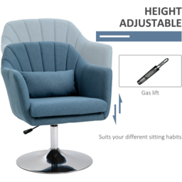 HOMCOM Blue Linen Fabric Swivel Accent Chair - Size: Single - Wilko - thumbnail 6