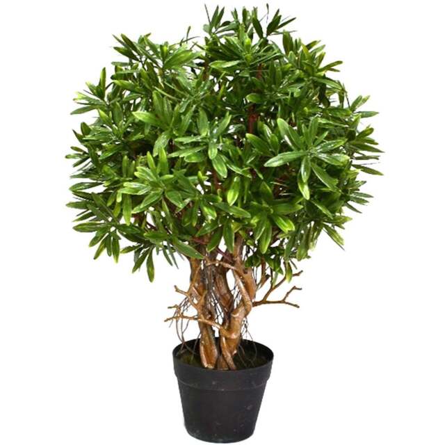 Leaf Mini Ficus Topiary Ball Artificial Plant in Pot 45cm - Size: 45 x 30 x 30cm - Green - Wilko - image 1