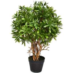 Leaf Mini Ficus Topiary Ball Artificial Plant in Pot 45cm - Size: 45 x 30 x 30cm - Green - Wilko - thumbnail 1