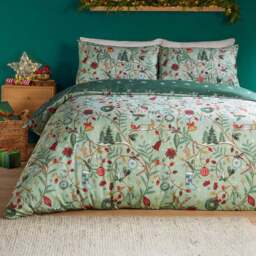 Duvet Day Double Noelle Soft Touch Reversible Duvet Set - Green - Wilko