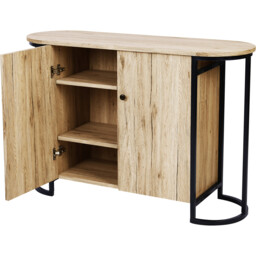 Marseille 2 Door Wood Effect Sideboard - Size: 80 x 120 x 40cm - Brown - Wilko - thumbnail 4