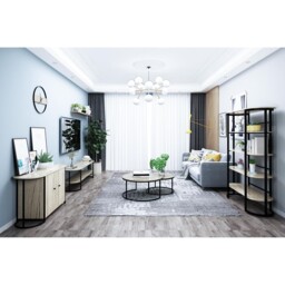Marseille 2 Door Wood Effect Sideboard - Size: 80 x 120 x 40cm - Brown - Wilko - thumbnail 6