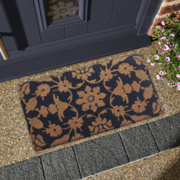 RHS Jekyll Floral Latex Backed Door Mat 45 x 75cm - Size: 45 x 75 x 1.5cm - Blue - Wilko - thumbnail 5