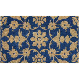 RHS Jekyll Floral Latex Backed Door Mat 45 x 75cm - Size: 45 x 75 x 1.5cm - Blue - Wilko - thumbnail 1