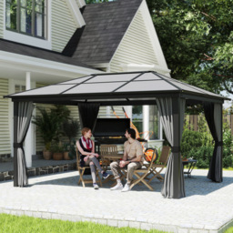 Outsunny 4.2 x 3.6m Black Aluminium Frame Hardtop Gazebo - Size: 4 x 4m - Wilko - thumbnail 5