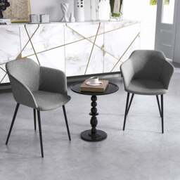 Costway Set of 2 Dark Grey Ergonomic Backrest Dining Chair with Wide Armrest - Wilko - thumbnail 1