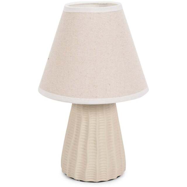 ValueLights Saskia Tapered Lamp Shade Natural Ceramic LED Table Lamp - Size: 31 x 20 x 20cm - Cream - Wilko - image 1