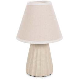 ValueLights Saskia Tapered Lamp Shade Natural Ceramic LED Table Lamp - Size: 31 x 20 x 20cm - Cream - Wilko