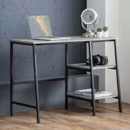 Julian Bowen Staten Concrete Desk - Size: 45 x 104 x 72cm - Black - Wilko - thumbnail 1