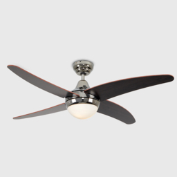 ValueLights Apache Chrome and Wood Reversible Ceiling Fan with Remote 48 inch - Size: 36 x 122 x 122cm - Silver - Wilko - thumbnail 5