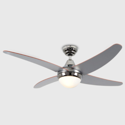 ValueLights Apache Chrome and Wood Reversible Ceiling Fan with Remote 48 inch - Size: 36 x 122 x 122cm - Silver - Wilko - thumbnail 6