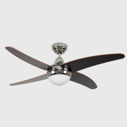 ValueLights Apache Chrome and Wood Reversible Ceiling Fan with Remote 48 inch - Size: 36 x 122 x 122cm - Silver - Wilko - thumbnail 4