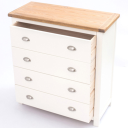 Lovere 4 Drawer Off White Chest of Drawers with Chrome Cup Handles - Wilko - thumbnail 6