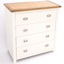 Lovere 4 Drawer Off White Chest of Drawers with Chrome Cup Handles - Wilko - thumbnail 5